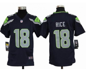 nike youth nfl jerseys seattle seahawks #18 rice blue[nike]