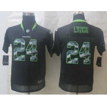 nike youth nfl jerseys seattle seahawks #24 lynch black[nike united sideline]