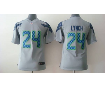 nike youth nfl jerseys seattle seahawks #24 lynch grey[nike]