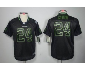 nike youth nfl jerseys seattle seahawks #24 marshawn lynch black[nike lights out]