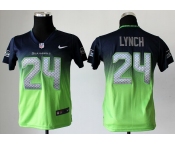 nike youth nfl jerseys seattle seahawks #24 marshawn lynch blue-green[Elite drift fashion][second version]