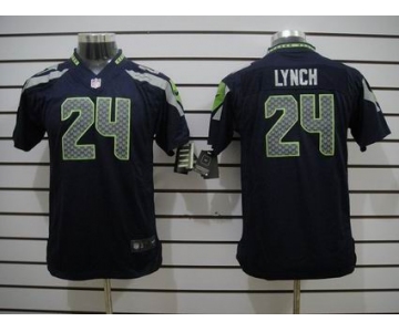 nike youth nfl jerseys seattle seahawks #24 marshawn lynch blue[nike limited]