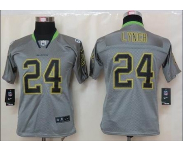 nike youth nfl jerseys seattle seahawks #24 marshawn lynch grey[nike lights out]