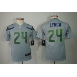 nike youth nfl jerseys seattle seahawks #24 marshawn lynch grey[nike limited]