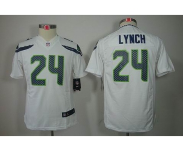 nike youth nfl jerseys seattle seahawks #24 marshawn lynch white[nike limited]