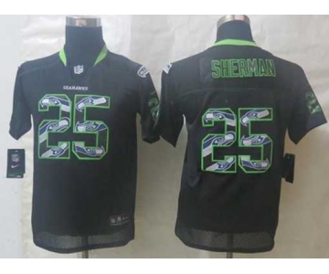 nike youth nfl jerseys seattle seahawks #25 sherman black[nike united sideline]