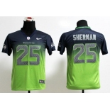 nike youth nfl jerseys seattle seahawks #25 sherman blue-green[nike drift fashion][second version]