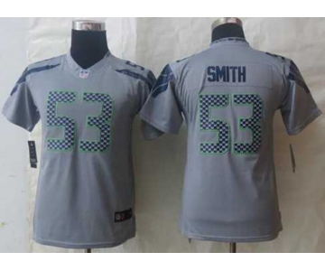 nike youth nfl jerseys seattle seahawks #53 smith grey[nike limited]