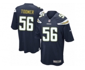 Men Nike Los Angeles Chargers #56 Korey Toomer Game Navy Blue Team Color NFL Jersey