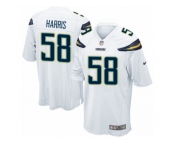 Men Nike Los Angeles Chargers #58 Nigel Harris Game White NFL Jersey