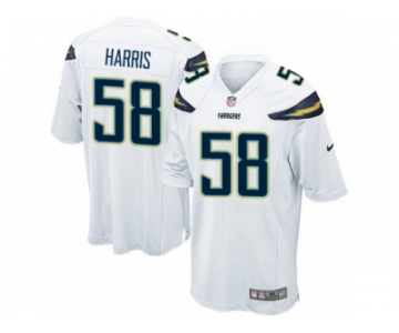 Men Nike Los Angeles Chargers #58 Nigel Harris Game White NFL Jersey