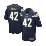 Men's Nike Los Angeles Chargers #42 Uchenna Nwosu Game Navy Blue Team Color NFL Jersey