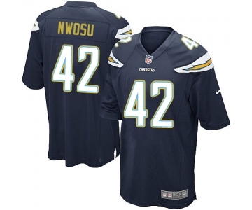 Men's Nike Los Angeles Chargers #42 Uchenna Nwosu Game Navy Blue Team Color NFL Jersey