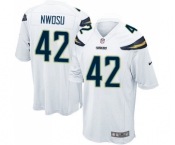 Men's Nike Los Angeles Chargers #42 Uchenna Nwosu Game White NFL Jersey