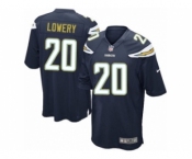 Men's Nike San Diego Chargers #20 Dwight Lowery Game Navy Blue Team Color NFL Jersey