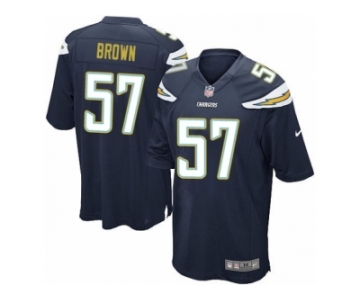 Men's Nike San Diego Chargers #57 Jatavis Brown Game Navy Blue Team Color NFL Jersey