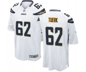 Men's Nike San Diego Chargers #62 Max Tuerk Game White NFL Jersey