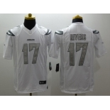 Nike San Diego Chargers #17 Philip Rivers Platinum White Jerseys[Game]