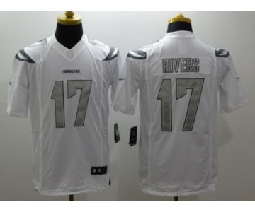 Nike San Diego Chargers #17 Philip Rivers Platinum White Jerseys[Game]