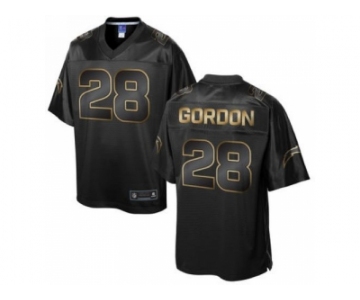 Nike San Diego Chargers #28 Melvin Gordon Black Gold Collection Jersey[Game]