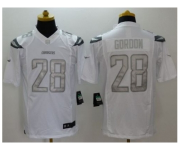 Nike San Diego Chargers #28 Melvin Gordon white Platinum jerseys[Game]