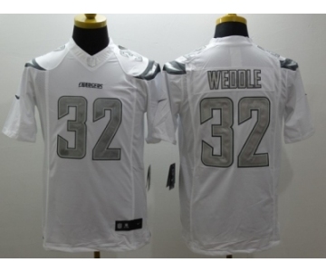 Nike San Diego Chargers #32 Weddle Platinum White Jerseys[Game]