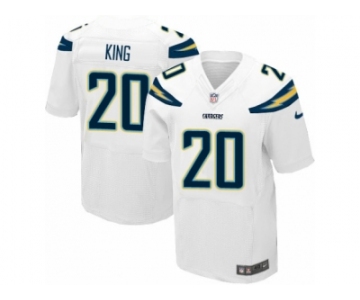 Men Nike Los Angeles Chargers #20 Desmond King Elite White NFL Jersey