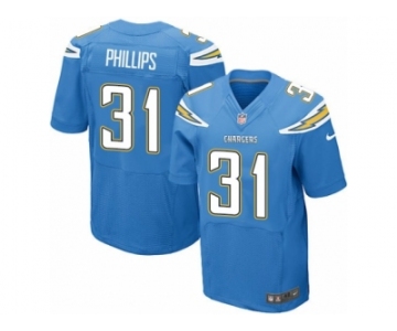 Men Nike Los Angeles Chargers #31 Adrian Phillips Elite Electric Blue Alternate NFL Jersey