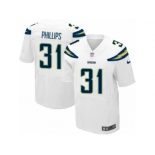 Men Nike Los Angeles Chargers #31 Adrian Phillips Elite White NFL Jersey