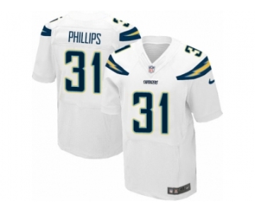 Men Nike Los Angeles Chargers #31 Adrian Phillips Elite White NFL Jersey