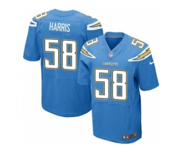 Men Nike Los Angeles Chargers #58 Nigel Harris Elite Electric Blue Alternate NFL Jersey