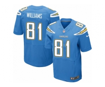 Men Nike Los Angeles Chargers #81 Mike Williams Elite Electric Blue Alternate NFL Jersey