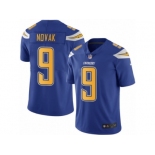 Men Nike Los Angeles Chargers #9 Nick Novak Elite Electric Blue Rush Vapor Untouchable NFL Jersey