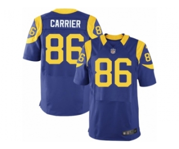 Men Nike Los Angeles Rams #86 Derek Carrier Elite Royal Blue Alternate NFL Jersey