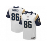 Men Nike Los Angeles Rams #86 Derek Carrier Elite White NFL Jersey