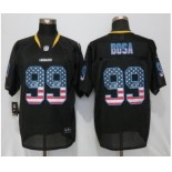 Men Nike San Diego Chargers #99 Joey Bosa USA Flag Fashion Black Elite Jerseys