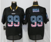 Men Nike San Diego Chargers #99 Joey Bosa USA Flag Fashion Black Elite Jerseys