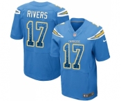 Men's Los Angeles Chargers #17 Philip Rivers Elite Electric Blue Alternate Drift Fashion Football Jersey