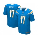 Men's Los Angeles Chargers #17 Philip Rivers Elite Electric Blue Alternate Football Jersey