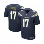 Men's Los Angeles Chargers #17 Philip Rivers Elite Navy Blue Team Color Football Jersey