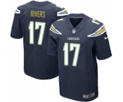 Men's Los Angeles Chargers #17 Philip Rivers Elite Navy Blue Team Color Football Jersey