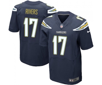 Men's Los Angeles Chargers #17 Philip Rivers Elite Navy Blue Team Color Football Jersey