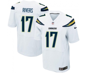 Men's Los Angeles Chargers #17 Philip Rivers Elite White Football Jersey