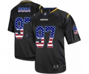 Men's Los Angeles Chargers #97 Joey Bosa Elite Black USA Flag Fashion Football Jersey