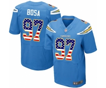 Men's Los Angeles Chargers #97 Joey Bosa Elite Electric Blue Alternate USA Flag Fashion Football Jersey