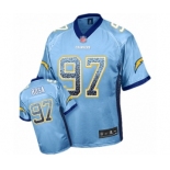 Men's Los Angeles Chargers #97 Joey Bosa Elite Electric Blue Drift Fashion Football Jersey