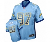 Men's Los Angeles Chargers #97 Joey Bosa Elite Electric Blue Drift Fashion Football Jersey