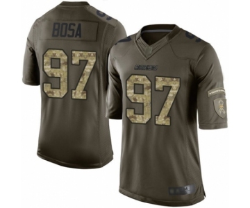 Men's Los Angeles Chargers #97 Joey Bosa Elite Green Salute to Service Football Jersey