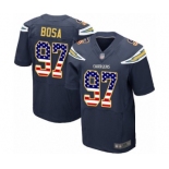 Men's Los Angeles Chargers #97 Joey Bosa Elite Navy Blue Home USA Flag Fashion Football Jersey