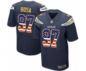 Men's Los Angeles Chargers #97 Joey Bosa Elite Navy Blue Home USA Flag Fashion Football Jersey